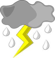 Single element Thunderstorm. Draw illustration in color vector