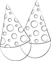 Single element Holiday Cap. Draw illustration in black and white vector