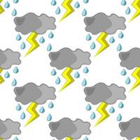 Seamless vector pattern with cloud and lightning