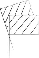 palo de bandera de un solo elemento. dibujar ilustraciones en blanco y negro vector