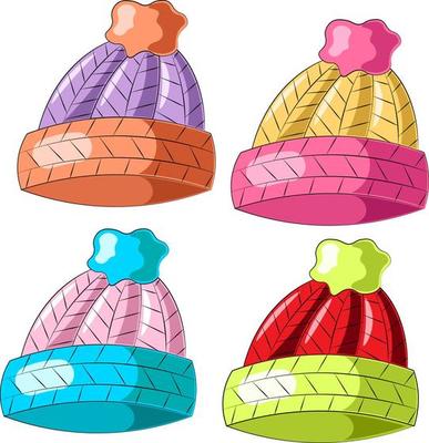 Mini set color Headwear. Draw illustration in color