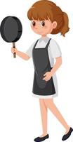 Female chef with black apron vector