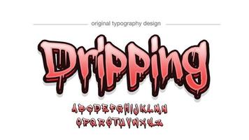 light red dripping horror typography vector