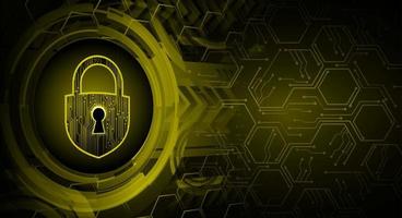 Closed Padlock on digital background, cyber security vector