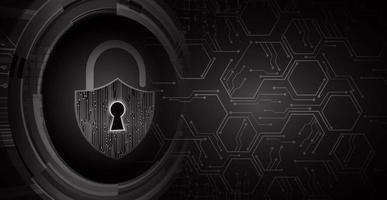 Closed Padlock on digital background, cyber security vector