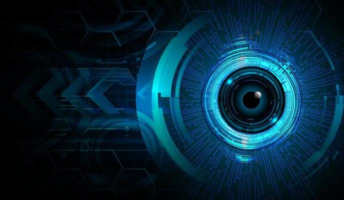 eye cyber circuit future technology concept background