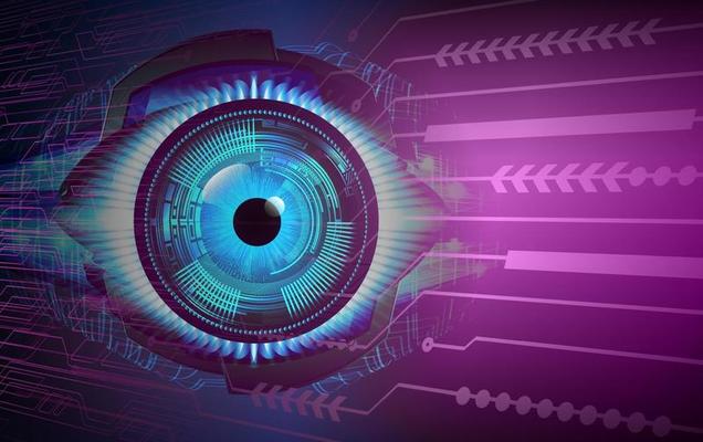 eye cyber circuit future technology concept background