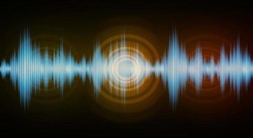 Sound waves oscillating dark light vector