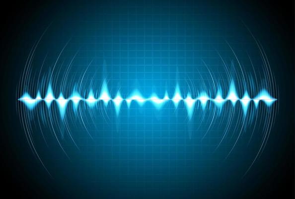 Sound waves oscillating dark light