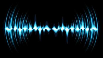 Sound waves oscillating dark light vector