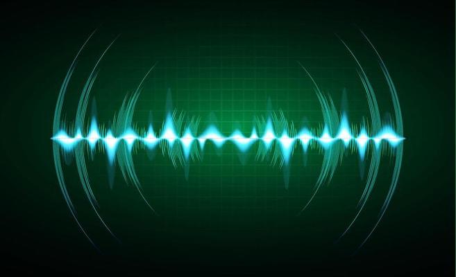 Sound waves oscillating dark light