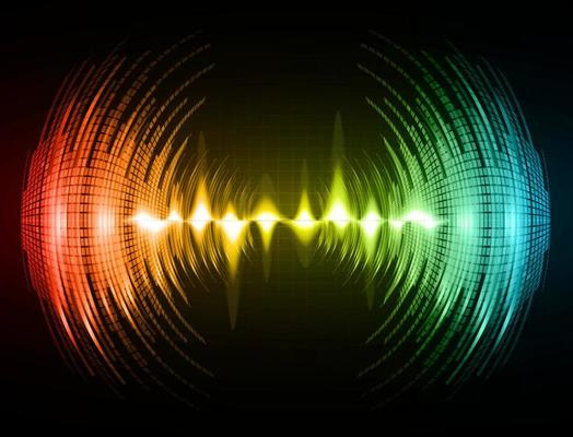 Sound waves oscillating dark light