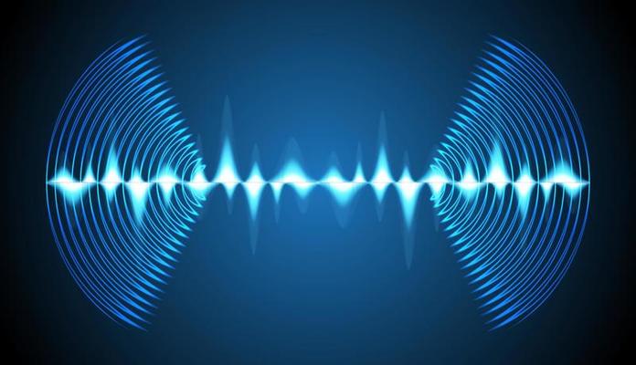 Sound waves oscillating dark light