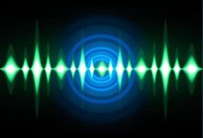 Sound waves oscillating dark light vector