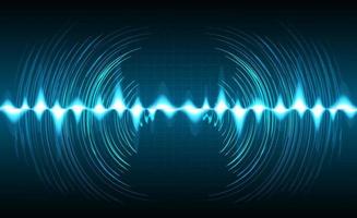 Sound waves oscillating dark light vector