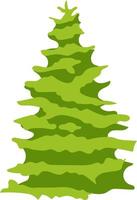 Evergreen tree semi flat color vector object