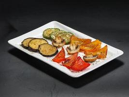 Grilled vegetables - eggplant, pepper, tomato photo