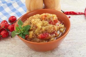 Caucasian Mangal salad with baked vegetables photo