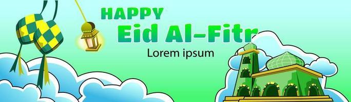 banner eid al fitr free vector