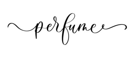 Perfume Calligraphy text logo with smooth line. vector