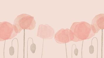 Abstract art background vector. Luxury minimal style wallpaper with art Watercolor flower poppy. Background for banner, poster, Web and packaging. vector