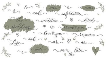 Free Vector  Vintage save the date lettering set