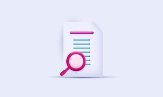 vector search file document icon shape symbol 3d rendering isolated on