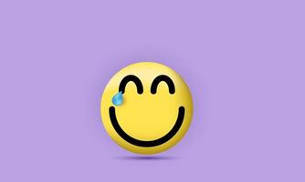 3d emoji emoticon happy face expressions social media vector illustration
