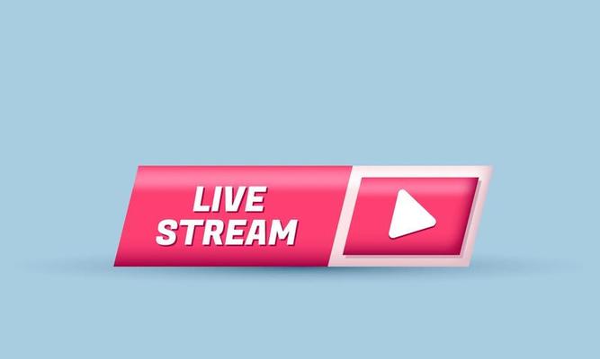 3d vector live stream icon bold