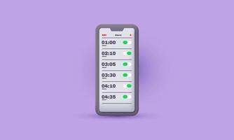3d alarm design smartphone mockup notifications vector