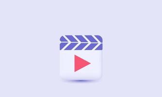 vector play video red icon shape symbol 3d rendering isolated