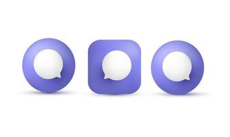 vector 3d speech bubble icons talk dialoguer isolated on