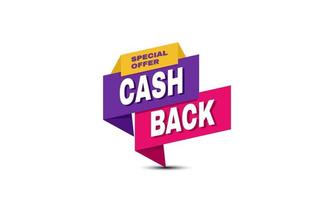 vector cash back special offer banner illustration