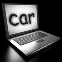 car word on laptop photo