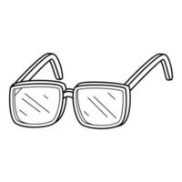 Optical glasses in . Doodle. Hand-drawn black and white vector illustration. The design elements are isolated on a white background.