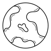 globo abstracto, planeta tierra. garabatear. ilustración vectorial en blanco y negro dibujada a mano. los elementos de diseño están aislados en un fondo blanco. vector