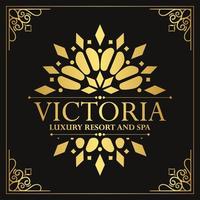 Luxury hotel label template. Trendy vintage royal ornament frames illustration vector