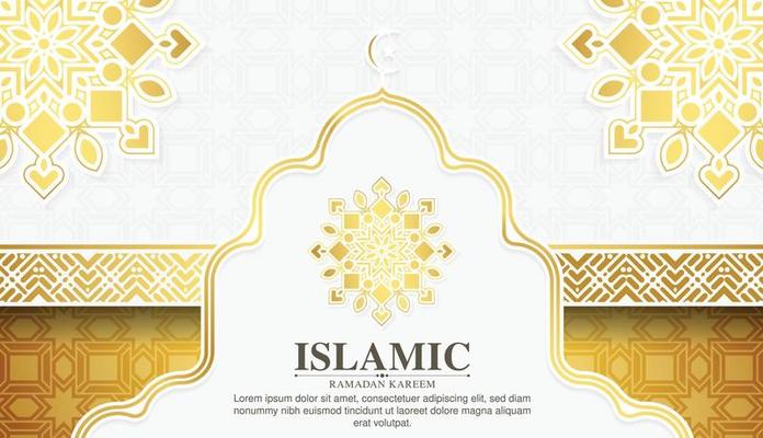 Elegant white and gold decoration Ramadan kareem background
