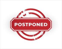 Postponed Sign or Stamp Isolated on White Background. Delay or Pending Mark. Postpone Notification Badge vector