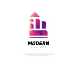 diseño de logotipo de casa moderna y colorida para la identidad de la industria inmobiliaria. diseño de logotipo de construcción, arquitectura o construcción vector