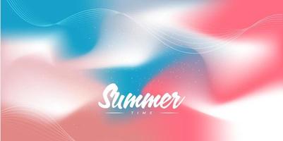 Colorful Summer Background for Banner or Poster Design. Abstract Wavy Background. It's Summer Time vector