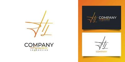 Initial H and L Logo Design in Minimalist Handwriting Style. HL Initial Signature for Logo or Business Identity vector
