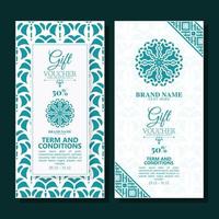 gift voucher card with modern art logo vector