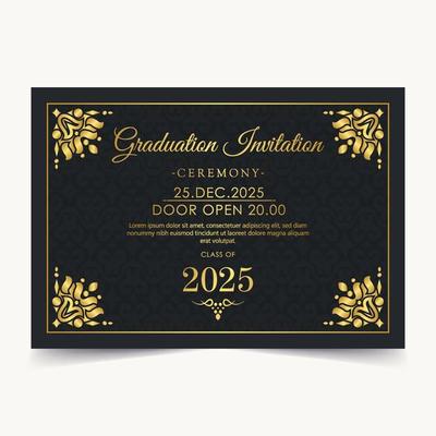 Elegant dark graduation invitation template