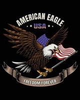 águila volando sosteniendo la bandera de América ilustración vectorial vector