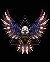 Eagle fly america flag vector illustration