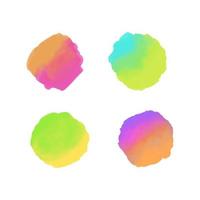 Watercolor abstract backgrounds set in bright gradient colors. Vector illustration