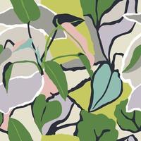 Vector nature inspired botanical art illustration seamless repeat pattern fashion and home decor print fabric digital artwork