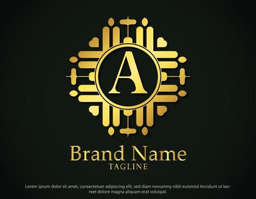 Ornamental luxury letter a logo