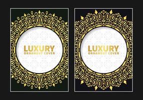 luxury gold circle pattern frame cover template vector